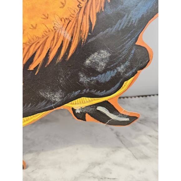 4 VTG KIRK Halloween Paper Die Cut Black Cat Tombstone Witch Werewolf Scarecrow - Picture 4 of 16